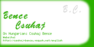 bence csuhaj business card